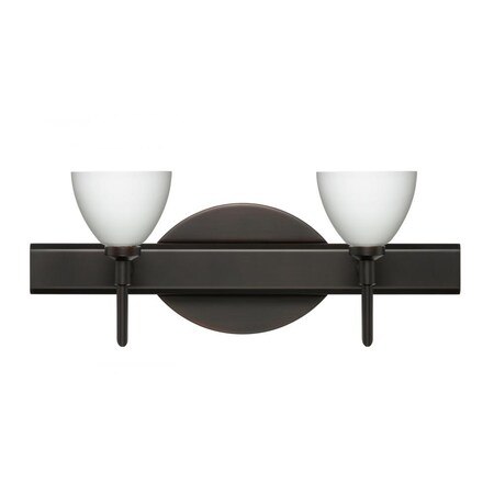 Besa Lighting Besa Divi Wall 2SW Opal Matte Bronze 2x5W LED 2SW-185807-LED-BR